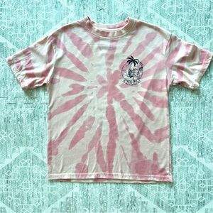 Thereabouts Boys Tie Dye Coral Pink Skeleton Always Chillin Skater Tee Size M